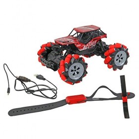TURBO CHALLENGE - 4X4 Twist 360° - Turbo Drift - Rouge - 090097 - Télécommande Bracelet - 2.4 GHz - Prêt à Rouler - 1/16 - Mu