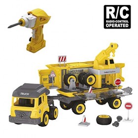 cpa toy group trading s.l.- Camion en Politique avec Son et Montage électrique, Radio Control, Couleur Jaune CPAToy Group S.