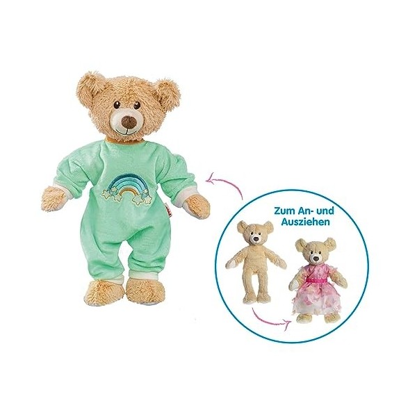 Peluche Heless Teddy Dreamy Orsetto 22 Cm Con Pagliaccetto Rimovibile In Velours, Lavabile A 30°, Abbinabile Ad Altri Vestiti Heless