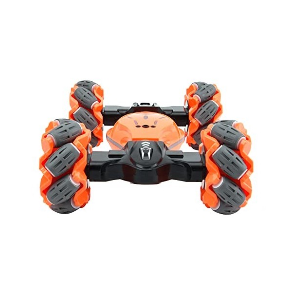 CMJ RC Cars Convertible Stunt Car 4WD 2.4GHz Double Sided Rotating Off Road Vehicle 360° Flip, Rechargeable Toy Car for Boys 