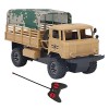 Fockety Camion Militaire RC, 2.4Ghz 4 canaux, Mini Camion de Patrouille Tout-Terrain avec lumières et Sons, 1:18 Véhicule Jou