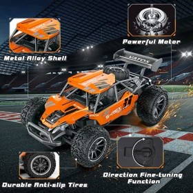 VATOS Voiture Télécommandé pour Enfants, 1:16 2WD Voiture RC 15 km/h 50 Minutes d’Autonomie 2.4Ghz Camion RC Véhicule électri