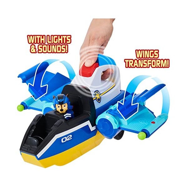 Paw Patrol, Jet to The Rescue Deluxe Transforming Spiral Rescue Jet with Lights and Sounds