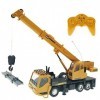 QiKun-Home Grue de camion télécommandée 1:24 jouet rechargeable à télécommande pour enfant Jaune