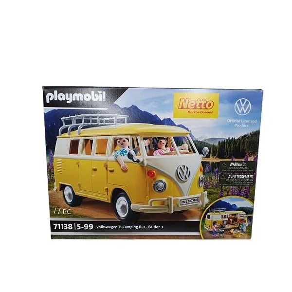 Playmobil Volkswagen 71138 T1 Camping Bus Netto Edition 2, pour enfants à partir de 5 ans