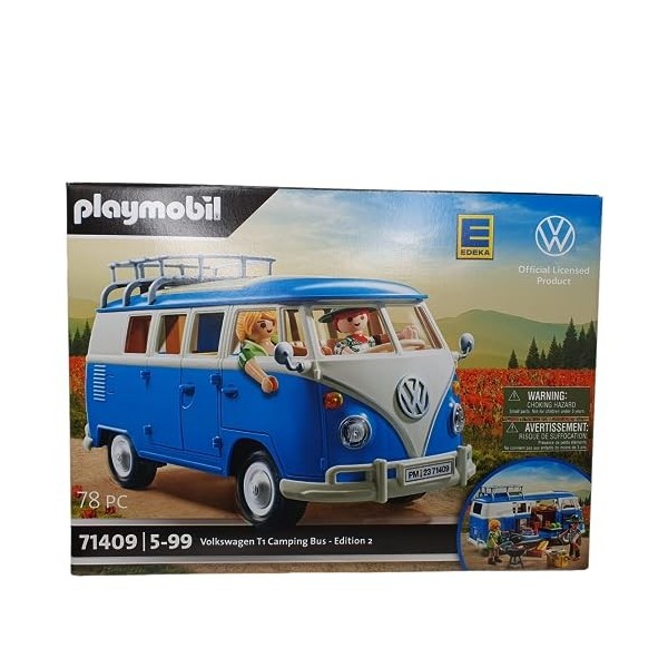 PLAYMOBIL Volkswagen 71409 T1 Camping Bus Edeka Edition 2, pour enfants à partir de 5 ans