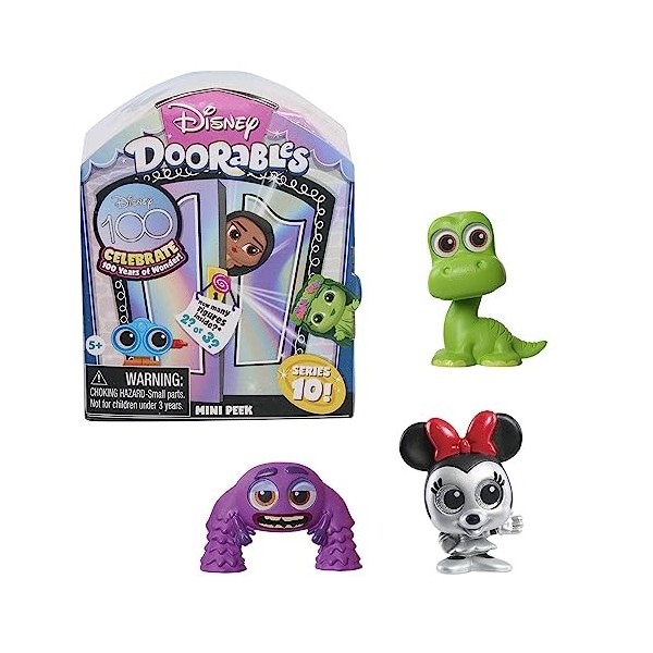 DOORABLES Disney, Coffret Mini Peek avec 2 ou 3 Figurines Surprises, Nouvelle série Disney 100, 80 Personnages à Collectionne