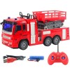 Doherty Camion de pompiers pour enfants de 3 ans, camion de pompiers télécommandé sans fil avec lumières LED