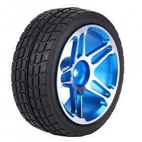 VGEBY1 2pcs 1/10 RC Pneu, Pneu de Roue en Caoutchouc de Camion Télécommandé pour Voiture de Route ZD Racing Bleu 