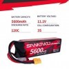 SANKAKU 3S Batterie LiPo 11.1V 120C 5600mAh Lipo Coque Rigide avec Prise XT60 pour véhicules télécommandés,Camion,réservoir,B