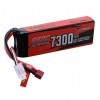 SUNPADOW 2S 7,4V Lipo Batterie 70C 7300mAh étui Rigide avec T Plug pour RC Buggy véhicules Voiture Camion réservoir Bateau Co