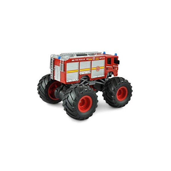 Amewi Monster 22481 Camion de Pompiers télécommandé 1:18 avec éclairage LED Rouge