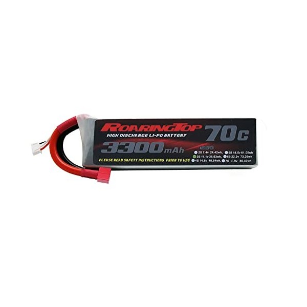 RoaringTop 11,1V 3300mAh 3S 70C RC Batterie Lipo avec raccord Deans pour Voiture RC Bateau RC Camion Heli Avion