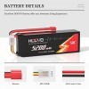 HOOVO Batterie Lipo 11,1 V 50 C 5200 mAh 3S RC avec prise Deans en T pour RC avion, quadcopter, avion, RC hélicoptère, camion