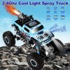 DULANKUN Voiture télécommandée 1:16, camion monstre tout-terrain 2,4 GHz, 4WD Rock Crawler avec lumières LED et musique dynam