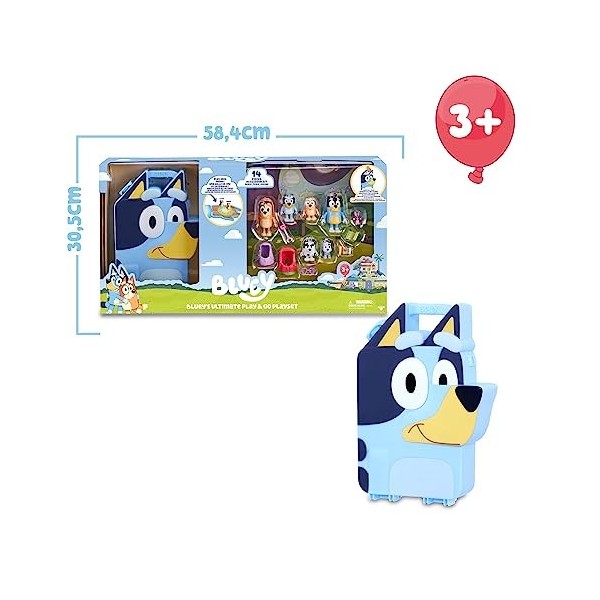 Bluey - Collector Case avec Figures, Boîte de Collection de Chiot 6 Figurines de la série de Dessins pour Enfants et 4 Access