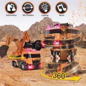 Transforme la voiture robot pelleteuse jouet camion Détection de gestes Transforme le véhicule dingénierie de construction r
