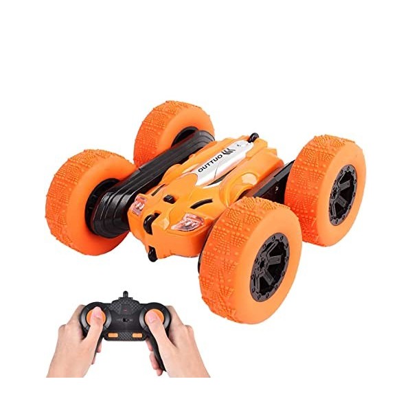 OUTTUO RC Voiture Télécommandée,4WD Stunt Car avec Batterie Rechargeable, Rotation à 360 Degrés Camion Radiocommandée, Voitur