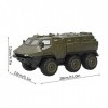 Drfeify Camion Blindé RC, 2.4GHz 1/16 Camion Militaire RC 6WD Véhicule Blindé Voiture RC pour 14 Ans et Plus