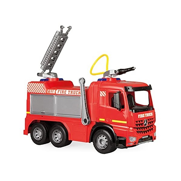 LENA- Feuerwehr GIGA Trucks Arocs, Camion de Pompiers géant denviron 66 cm, avec réservoir de 1,5 litres et Canon à Eau jusq