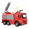 LENA- Feuerwehr GIGA Trucks Arocs, Camion de Pompiers géant denviron 66 cm, avec réservoir de 1,5 litres et Canon à Eau jusq