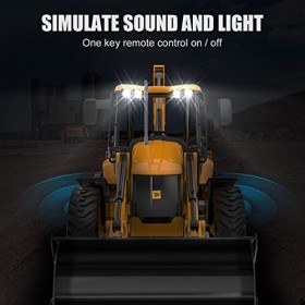 fisca Pelleteuse télécommandée RC Bulldozer, échelle 1/20 Camion Chargeur Construction Tracteur, 2.4GHz ingénierie véhicule s