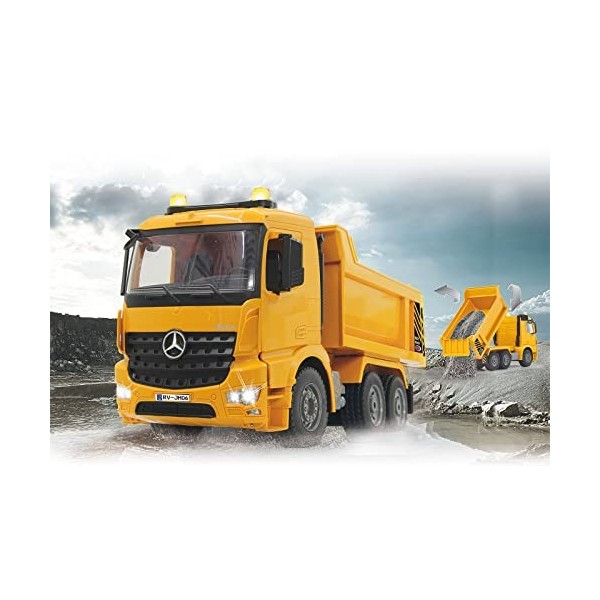 Jamara - 404940 - Basculeur - Mercedes Arocs - 2,4 GHz - Echelle 1/20 - Jaune