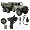 Dilwe Camion Militaire RC, 2.4G Camion Militaire à télécommande Voiture 6WD Off-Road Crawler Jouet Cadeau pour Enfants Adulte