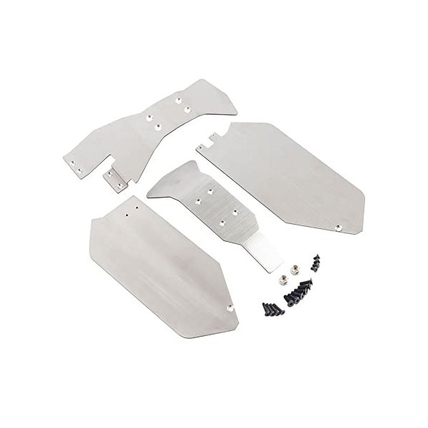 ARZARF Accessoires RC 4 pièces en Acier Inoxydable châssis Armure Plaque de Protection Planche de Protection Poids pour 1/10 