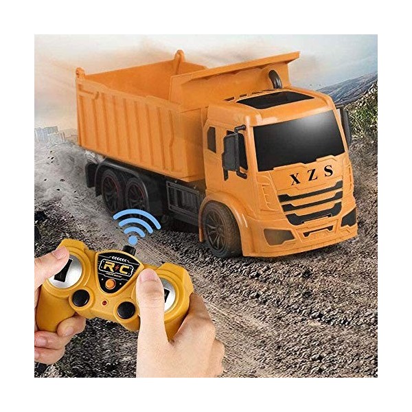 ZHLFDC Cadeau de Jouet 2.4GHz Télécommande Dump Truck 7-Channel Télécommande sans Fil Transport Camion Camion Camion Jouet Jo