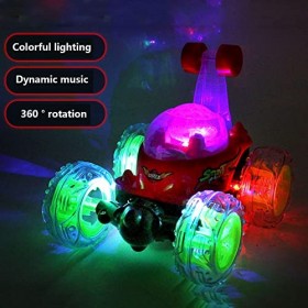 WZRYBHSD Voiture de Cascade télécommandée Rouge ou Bleu , véhicule de Course RC, Camion radiocommandé Rechargeable avec lumi