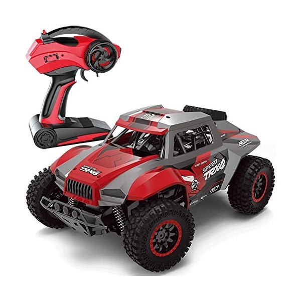 HEBXMF Voitures RC, véhicule Tout-Terrain télécommandé 2,4 G, Escalade Tout-Terrain Absorbant Les Chocs, Buggy RC 4 Roues mot