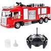 UimimiU Camion de pompiers à jet deau RC 4 canaux jouet 2.4G radiocommandé grande télécommande électrique simulation de pulv