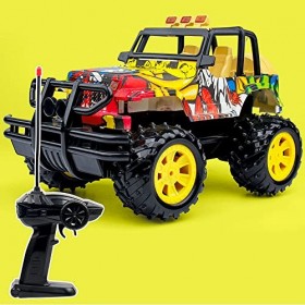 SCOOVY 1/14 Voiture télécommandée Hors Route, Graffiti résistant aux Chutes Rock Crawler RC Truck Outdoor Toys avec lumières 