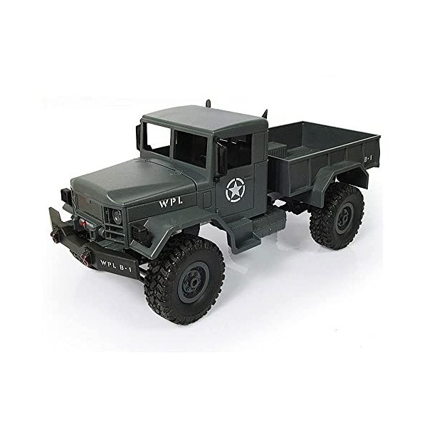 WESTN Voiture RC, Camion Militaire RC Tout Terrain 2,4 GHz avec Phares LED, Camion Militaire Tout-Terrain Électrique RC À Lé