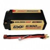 DXF Batterie LiPo courte 2S 7,6 V 140 C 6300 mAh HV Coque rigide dorée NGP RC avec boule de 5 mm vers fiche en T pour voiture