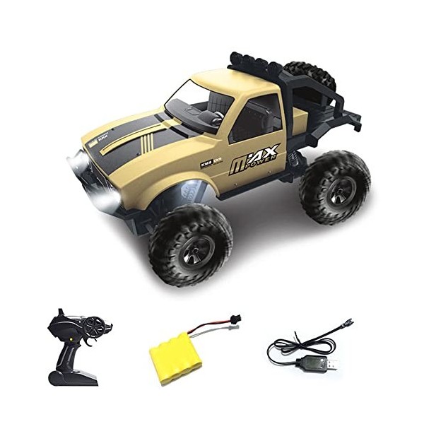 WZRYBHSD Camion Militaire RC, Voiture Télécommandée, Camion Radiocommandé Pleine Échelle 2.4G, Voiture RC avec Lumière LED Av