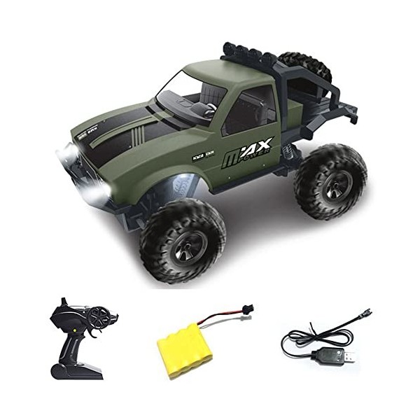 WZRYBHSD Camion Militaire RC, Voiture Télécommandée, Camion Radiocommandé Pleine Échelle 2.4G, Voiture RC avec Lumière LED Av