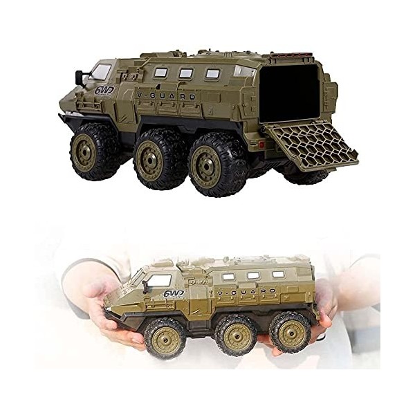 ZHLFDC Véhicule blindé à distance de la télécommande 1/16 camion militaire à distance 6WD 2.4G Hz 98 pieds Distance, Terrain 