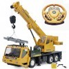 Jouet de grue Rc pour enfants, 1/24 camion-grue télécommandé avec roues Jouet de véhicules de construction à 8 canaux avec lu