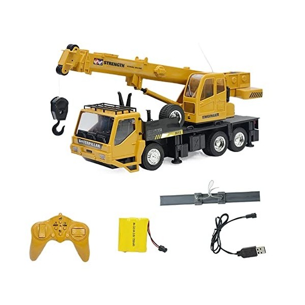 MADBLR7 Jouet de grue de camion de voiture dingénierie RC avec batterie rechargeable Véhicule de construction à rotation à 3