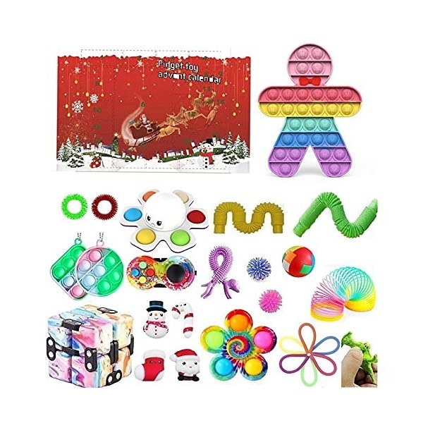 BRAINYTOYS Toy éducatif Sensory Unzip Toy Pop, Stress Relief Pop Bubble Fidget Toys, Advent Calendar 2021 Parent-Child Intera