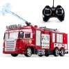 Darenbp Jouet télécommandé pour garçons Rc Fire Truck Télécommande de pulvérisation deau de camion de sauvetage camion pulvé