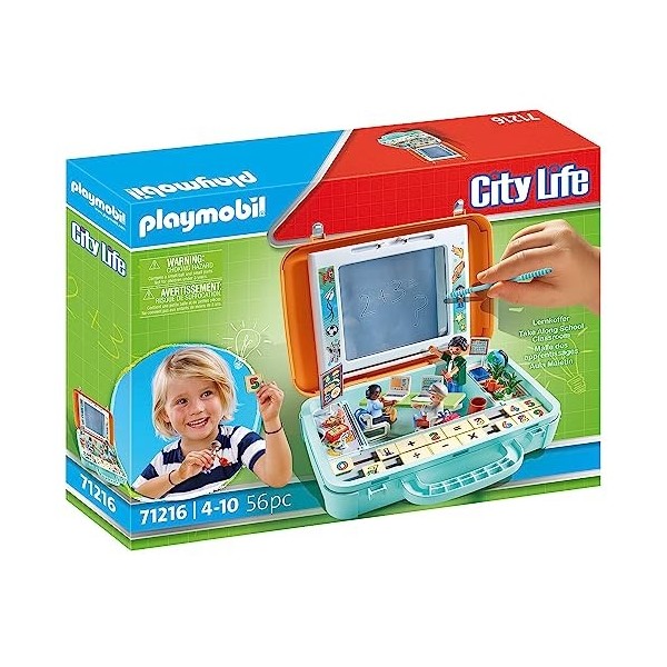 Playmobil City Life 71216 Malle des apprentissages, Apprendre Les mathématiques Devient Amusant, Jouet éducatif, Jouet pour E