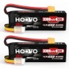 HOOVO Lot de 2 batteries RC 50C 14,8 V 3300 mAh 4S avec connecteur XT60 pour voiture radiocommandée, bateau, camion, truggy R