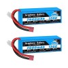 Yowoo 2 Pack RC LiPo Batterie 4S 2600mAh 130C 14.8V Graphène Batterie avec Deans T Plug pour RC Evader BX Voiture Camion Trug