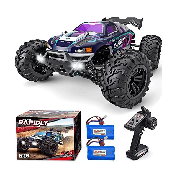 Gzsbaby Voitures RC haute vitesse 1:16 Camion télécommandé 4WD SUV avec télécommande 40+ km/h 2,4 G, voiture à vitesse rapide