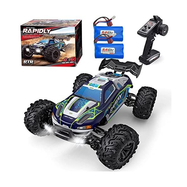 Gzsbaby Voitures RC haute vitesse 1:16 Camion télécommandé 4WD SUV avec télécommande 40+ km/h 2,4 G, voiture à vitesse rapide