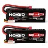 HOOVO 2S Batterie LiPo 7,4 V 7200 mAh 80 C RC Batterie Étui Rigide avec Prise en T Batterie de Remplacement pour Voiture RC C