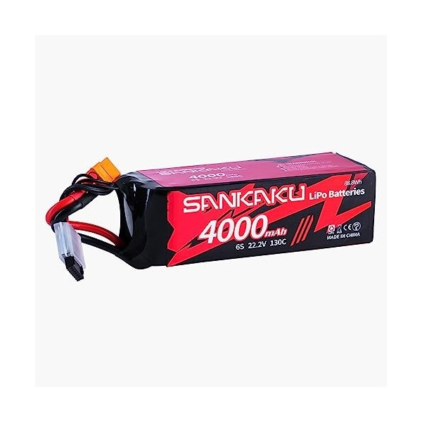 SANKAKU 130C 6S Lipo Batterie 22,2V 4000mAh Connecteur XT60 pour RC Buggy Véhicules Voiture Camion Réservoir Bateau Hobby